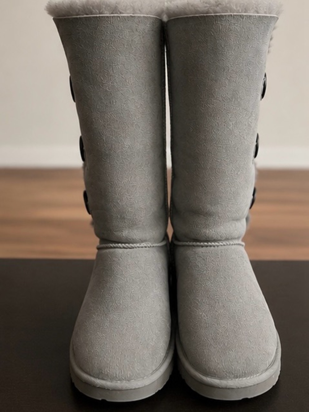 UGG Bailey Button Triplet Tall Boots — Gray, Womens